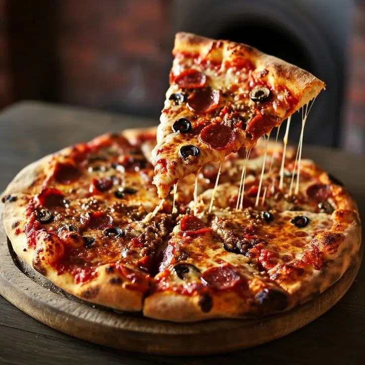 Freshly baked pizza at the Best Bakery in Wayanad